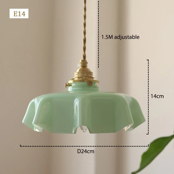 Coloured glass flower pendant light - vue 8 sur 16
