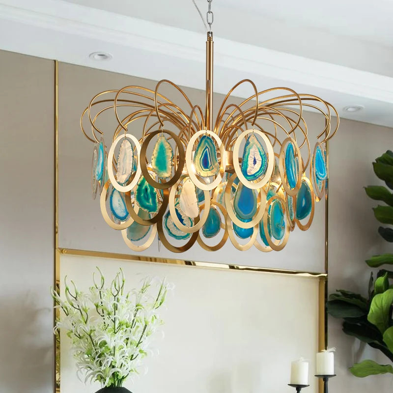 Nordic agate chandelier for elegant interior decor