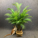 Artificial tropical palm tree with monstera leaves garden decoration