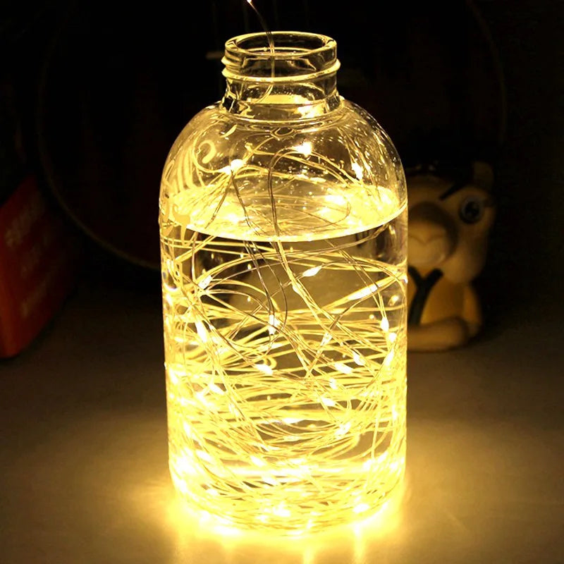 Remote controlled decorative waterproof LED copper wire string lights