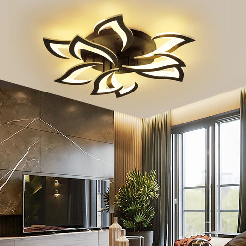 Acrylic flower ceiling light with LED petals - vue 3 sur 16