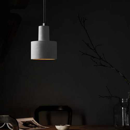 industrial style concrete pendant light for modern decoration - vue 4 sur 13