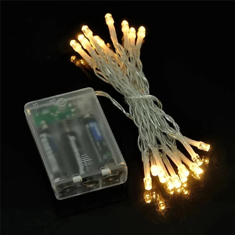 Battery powered LED string lights for parties and decorations