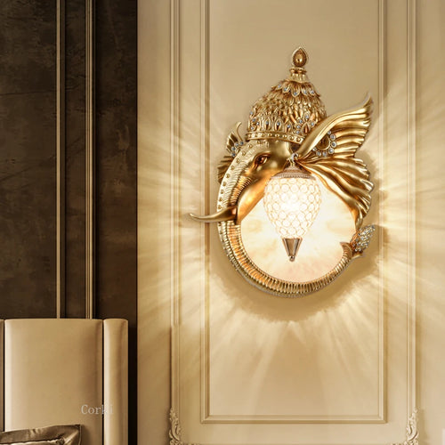 retro elephant wall light vintage decor for interior - vue 2 sur 8