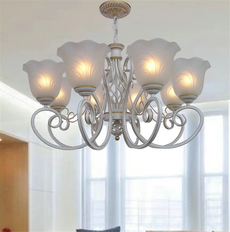 Vintage wrought iron chandelier european retro style lighting
