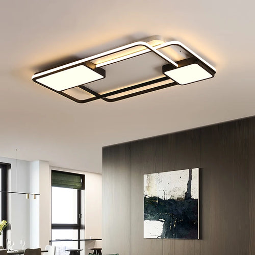 Nordic style decorative square and rectangular LED ceiling light - vue 2 sur 9
