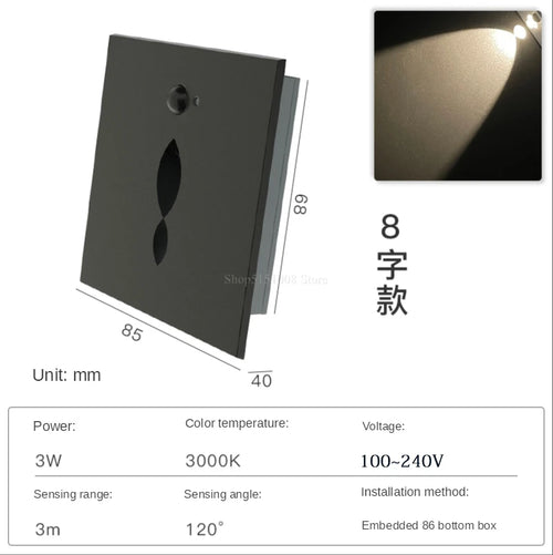 Led wall light with motion sensor for human detection - vue 8 sur 17