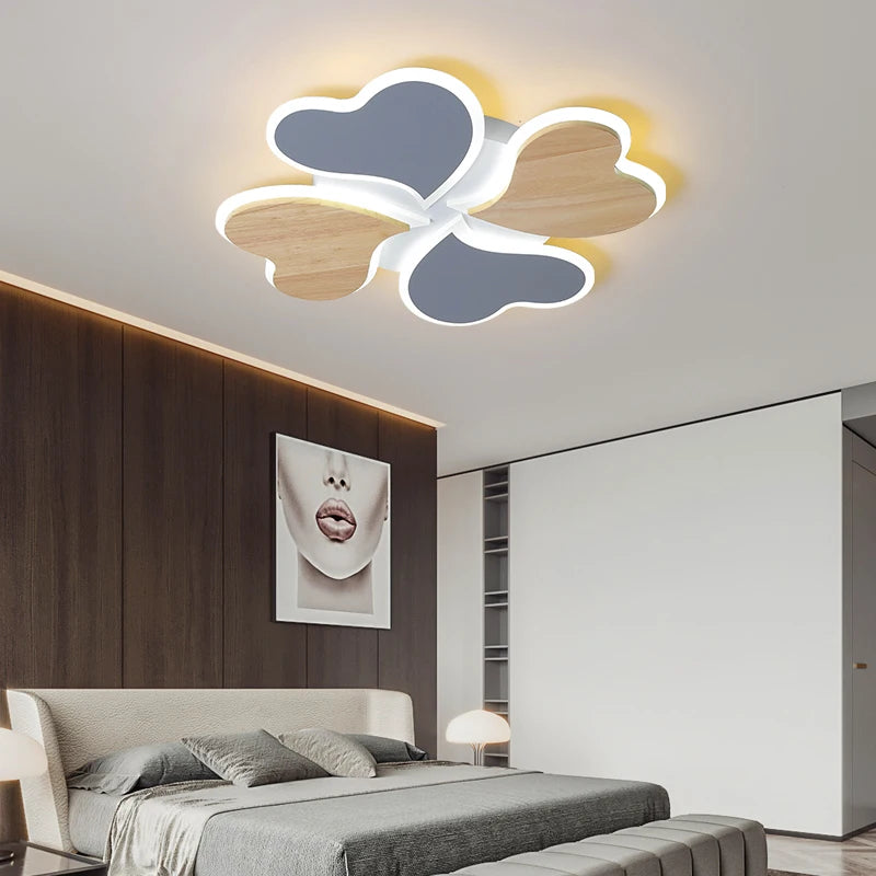 Four leaf clover LED ceiling light for indoor use