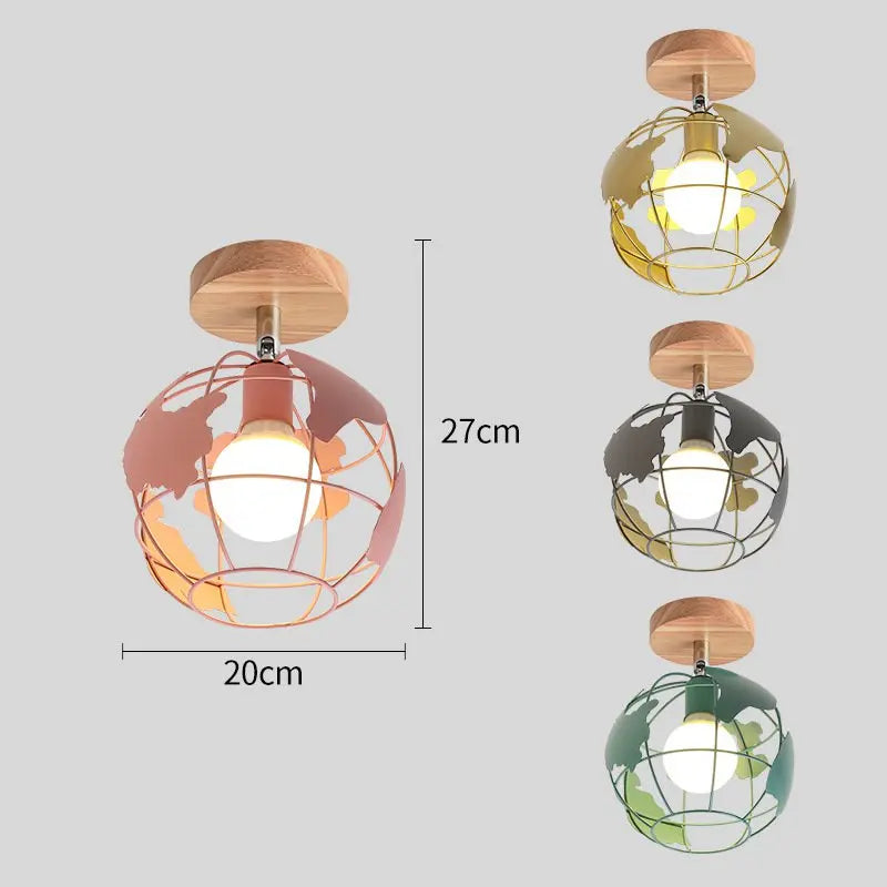 Modern nordic simple LED ceiling light in iron triangle - vue 5 sur 18