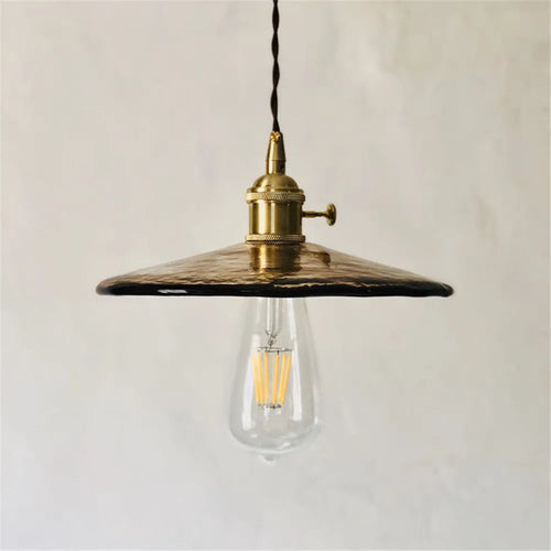 Vintage nordic style glass and brass pendant light - vue 3 sur 6