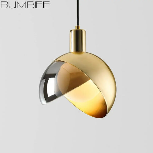 Nordic luxury ball chandelier in electroplated finish postmodern pendant light - vue 8 sur 8