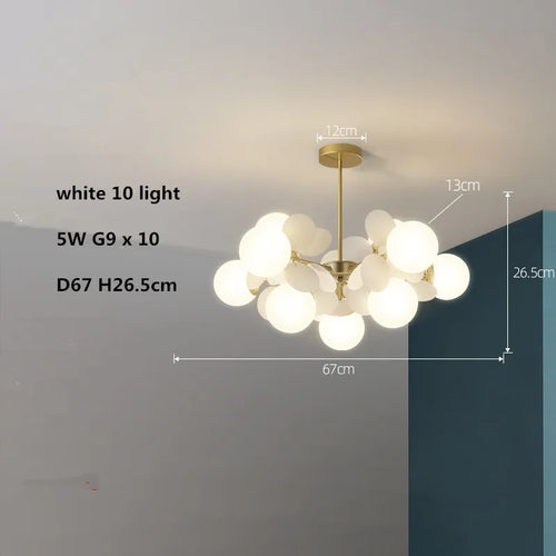 Colourful acrylic glass globe LED chandelier for children - vue 15 sur 24
