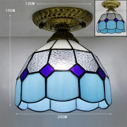 Modern creative glass LED ceiling light with 7W E27 bulb - vue 10 sur 30