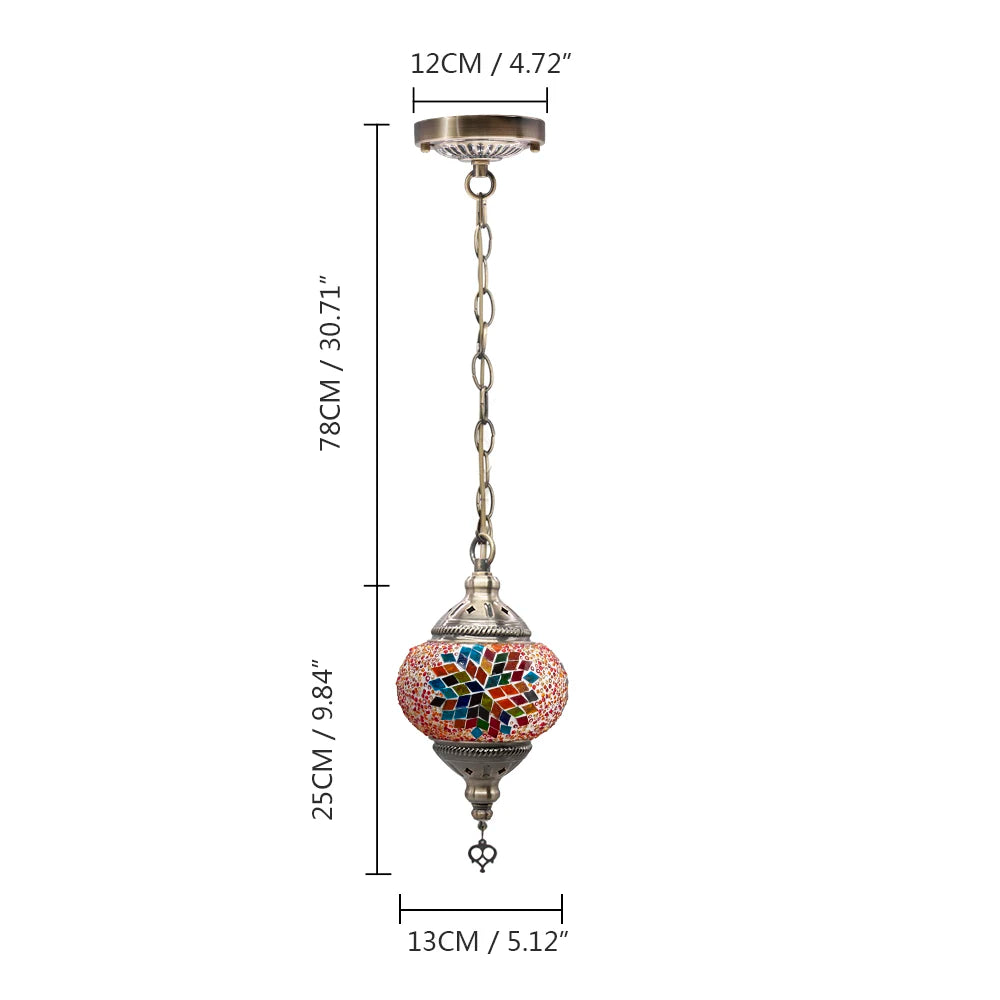 Handmade Turkish mosaic glass pendant light Mediterranean decoration - vue 14 sur 27