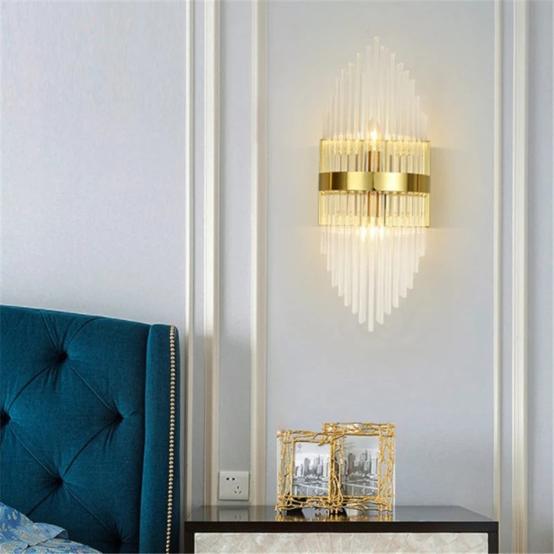 Modern crystal LED wall light with elegant design for interiors