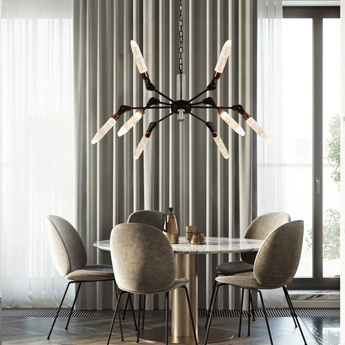 Modern creative nordic iron and crystal chandelier - vue 3 sur 19