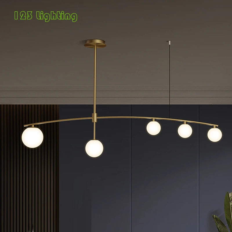 Modern metal and glass chandelier for Nordic interiors - vue 3 sur 9