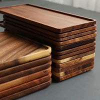 Natural wooden tray for fruit and snacks