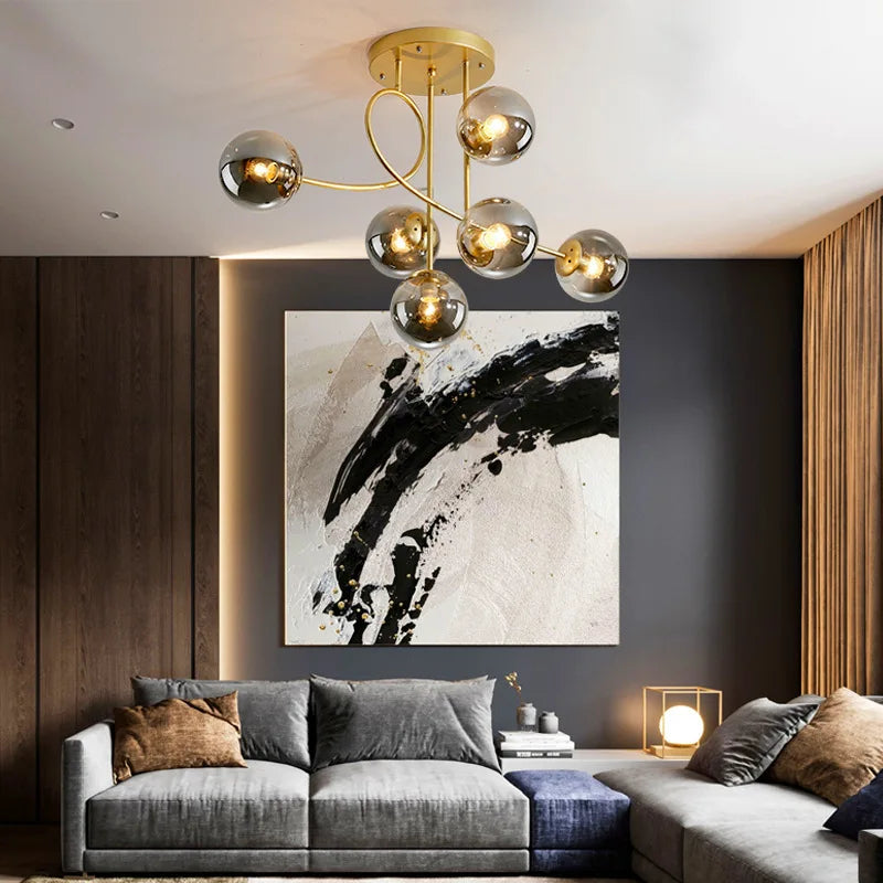 Designer glass chandelier for elegant indoor lighting