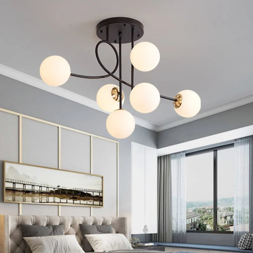 Elegant nordic glass ball ceiling light for modern interiors - vue 2 sur 11