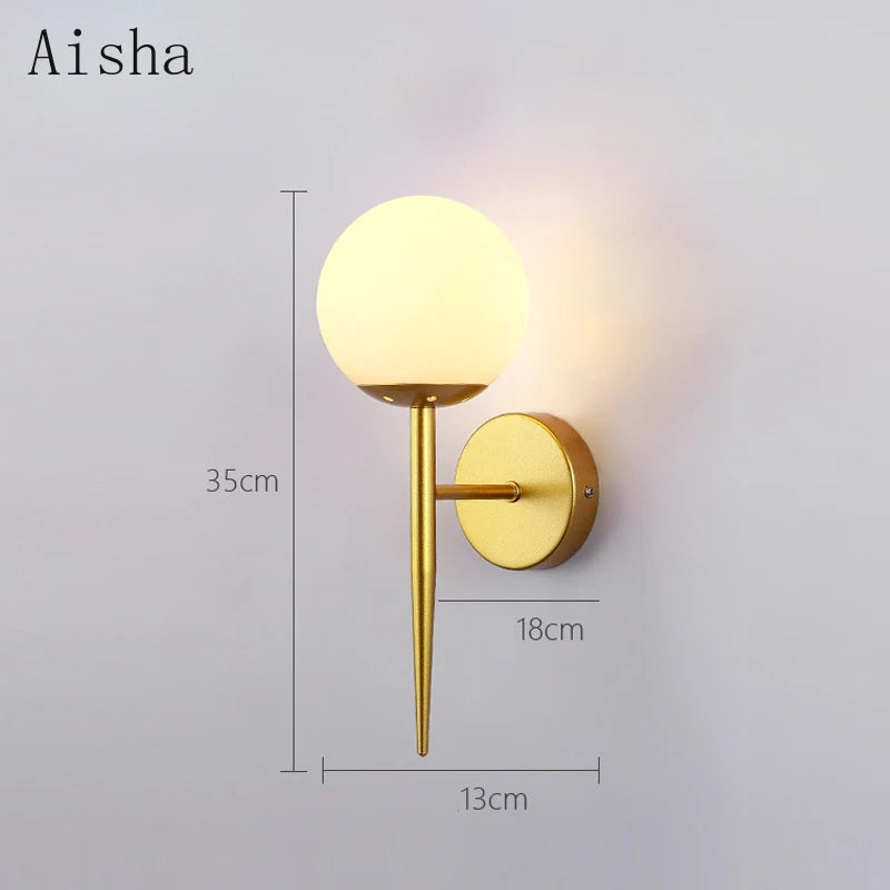 Modern glass wall light for interior decoration
