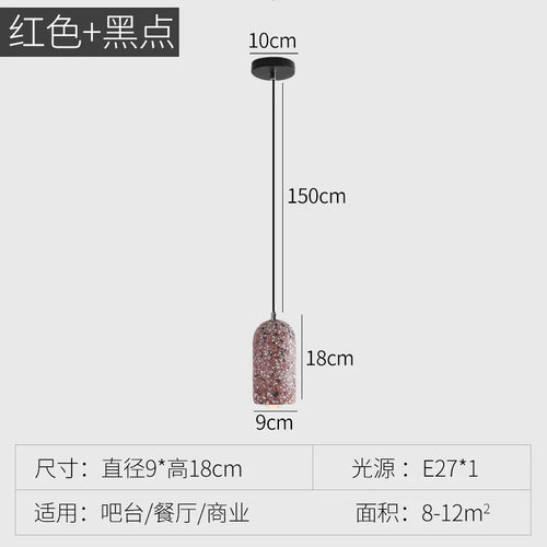 Nordic retro modern cement pendant light for interior decoration - vue 9 sur 9