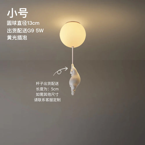 Animated bear LED ceiling light for children's bedrooms and living room decor - vue 11 sur 20