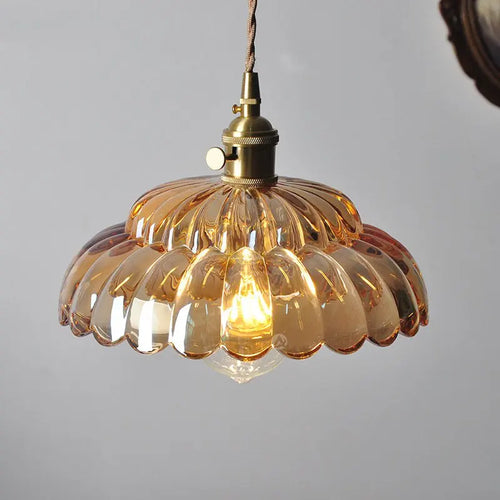Copper glass pendant light for restaurant, bar and loft - vue 3 sur 7