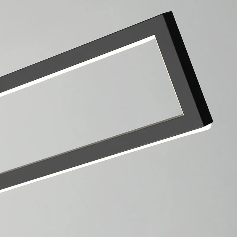 Modern rectangular LED pendant light for indoor use - vue 5 sur 14