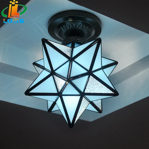 plafonnier pentagramme moderne éclairage étoile pour couloir ou entrée - vue 6 sur 8