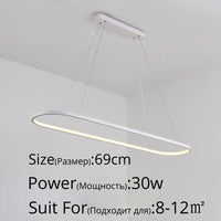 Modern rectangular LED pendant light with remote control