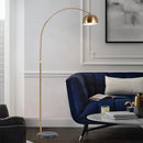 Nordic LED floor lamp with simple iron design and marble base