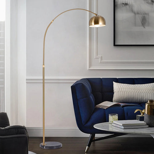 Nordic LED floor lamp with simple iron design and marble base - vue 2 sur 8