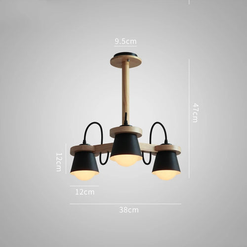 Nordic wooden pendant light for elegant interior decor - vue 15 sur 14