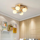 Modern Japanese Makaron wooden children's ceiling light