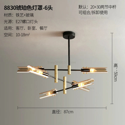 Nordic glass chandelier with creative design - vue 11 sur 12