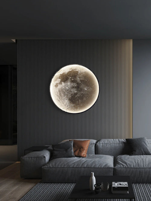 Modern LED moon wall lamp luxury art decor - vue 3 sur 10