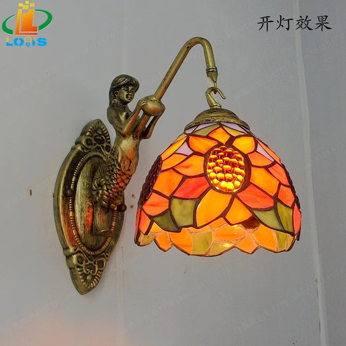 Tiffany style mermaid wall light with elegant design - vue 9 sur 13