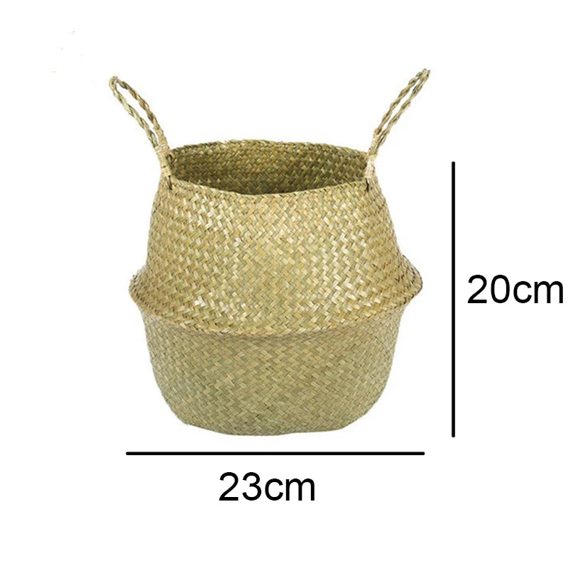 foldable rattan basket for storing flowers and accessories - vue 12 sur 14