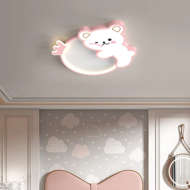 Cute bear ceiling light for children's room and home decor