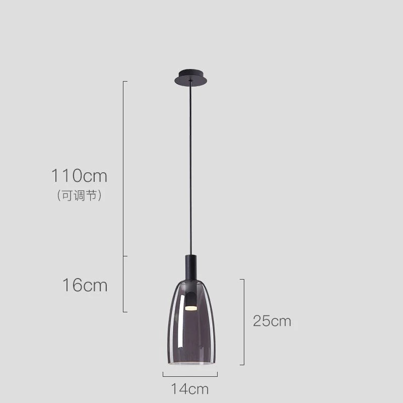 Glass pendant light for modern interior decor