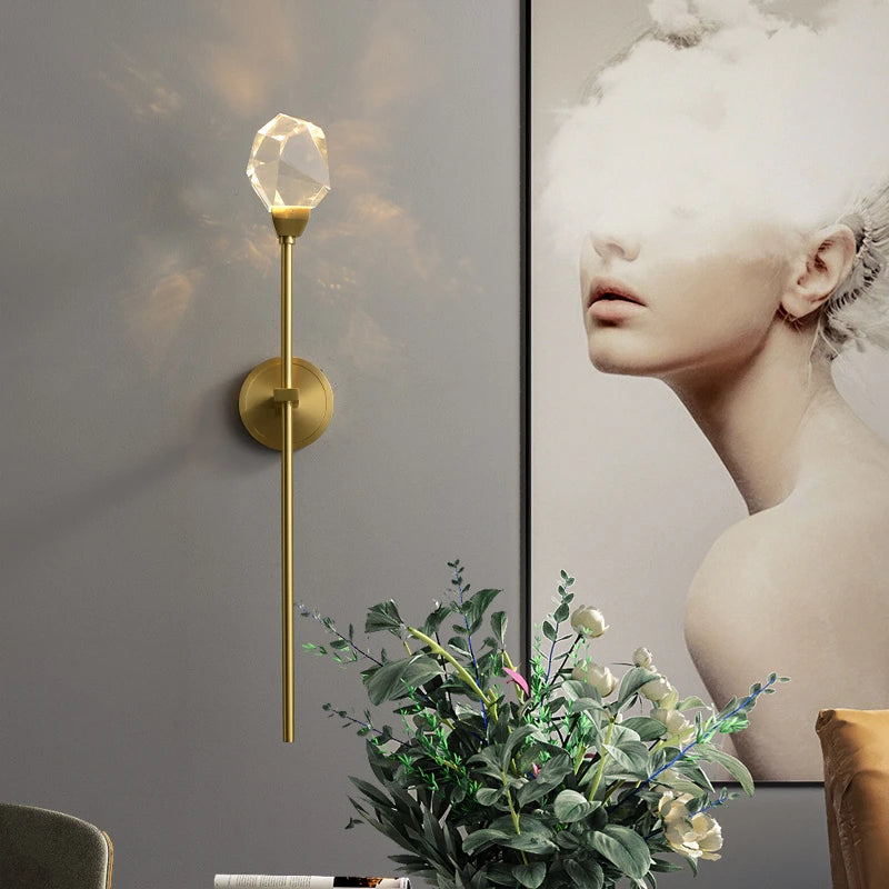 Luxury modern crystal decorative LED wall light