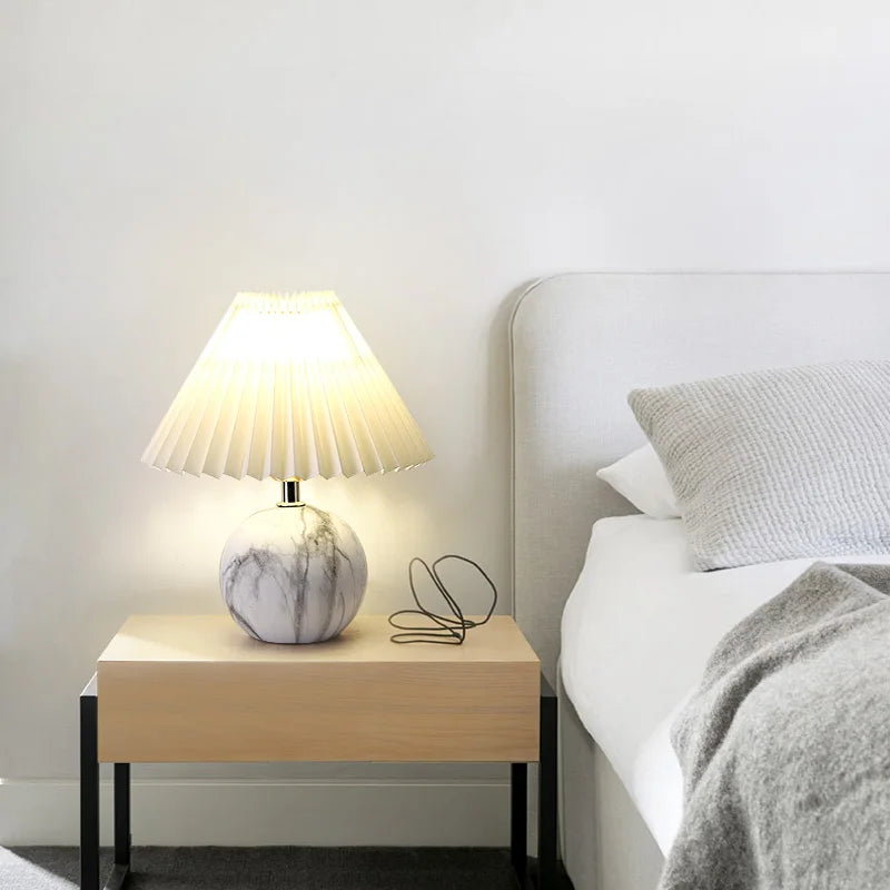 Modern ceramic bedside lamp for desk and creative night light