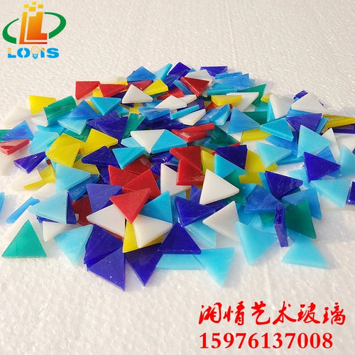 Coloured glass square pieces for children's mosaic art - vue 9 sur 10