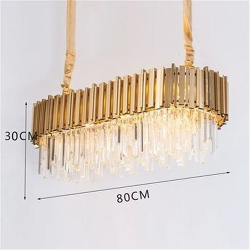 Modern crystal chandelier with large LED pendant lamp - vue 11 sur 15