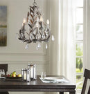 Vintage wrought iron and crystal chandelier for retro lighting