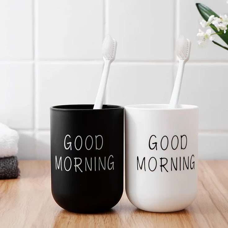 Portable toothbrush holder with bathroom cups for couples