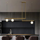 Gold metal chandelier with white glass pendant for modern lighting