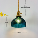 Pendant light with retro glass shade Casbelle