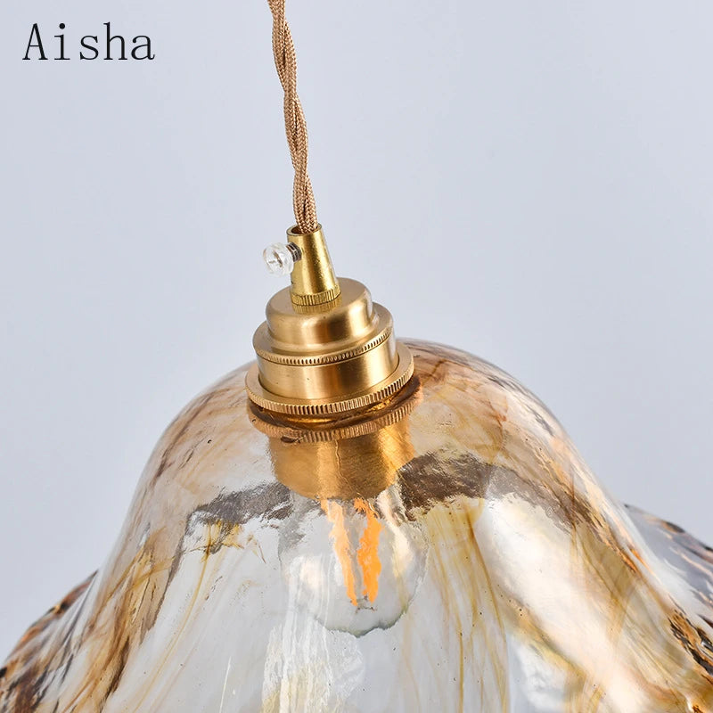 Retro glass pendant light industrial style for decorative interiors - vue 5 sur 11